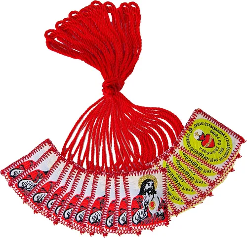 Escapulario católico del Sagrado Corazón de Jesús y Detente para grupos de estudio de la Biblia, collar de oración religiosa a todo color, regalo de