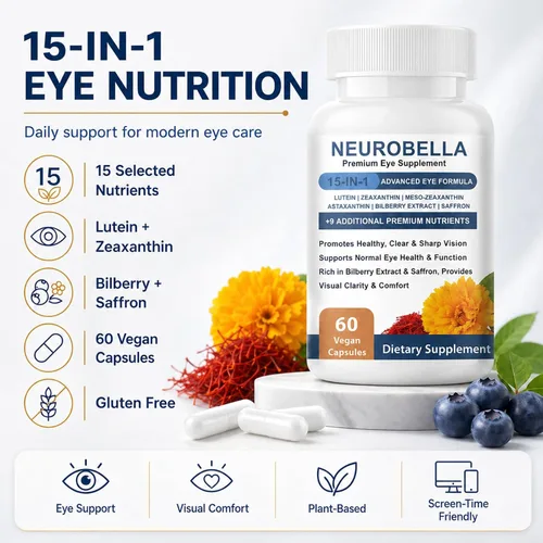 Miniatura 3 de Neurobella Fórmula Avanzada 15 en 1 para Ojos Apoyo Nutricional, 60 Cápsulas Contiene carotenoides (luteína, zeaxantina, etc. ), extracto