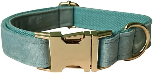 Miniatura 3 de Love Dream Collar de corbatín para perro, Collares de terciopelo para perros con corbatín desmontable y hebilla de metal, Collares de corbatín Verde