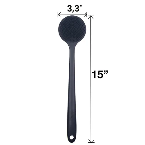 Miniatura 4 de DNC Exfoliador de Espalda para Ducha Cepillo Corporal de Silicona Suave para Baño con Mango Largo (Negro)