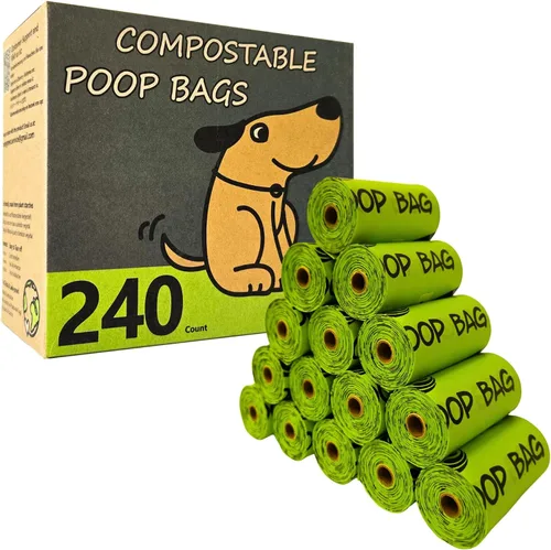 Miniatura 8 de 60 bolsas compostables para excrementos de perro, extragruesas, a prueba de fugas, sin perfume, ecológicas, 9 x 13 pulgadas