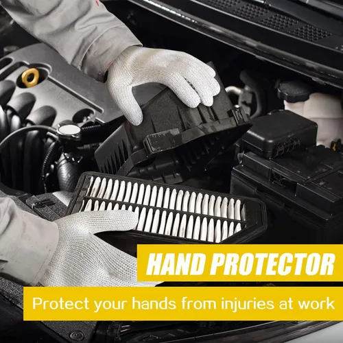 Miniatura 8 de GSAFEME Guantes de trabajo de seguridad, 12 pares de algodón con puntos de agarre antideslizantes para construcción, levantamiento de almacén, Con