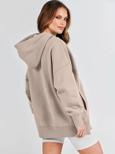 Miniatura 6 de ANRABESS Sudaderas con capucha de gran tamaño para mujer, sudadera de forro polar 2024, trajes de moda para adolescentes y niñas