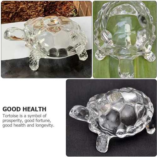 Miniatura 9 de WINOMO Estatua de tortuga de cristal Feng Shui, tortuga de cristal transparente para decoración de acuario, paz, prosperidad y energía positiva