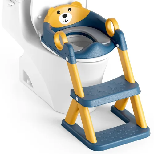 Miniatura 18 de Asiento de Entrenamiento de Baño, Asiento de Inodoro Mejorado para Niños y Niñas, Asiento de Entrenamiento de Baño 2 en 1 para Niños, Asiento
