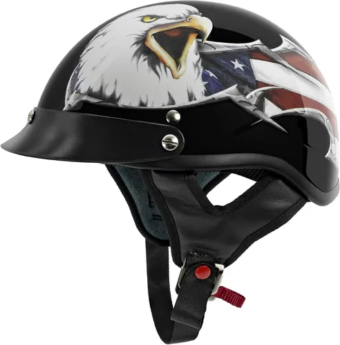 Miniatura 7 de VCAN Cruiser Patriotic Eagle USA Graphics - Casco para motocicleta