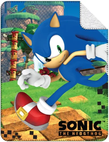 Franco Sonic The Hedgehog Ropa de Cama para Niños Manta Throw de Felpa Suave Sherpa, 46 x 60 pulgadas, (Producto Oficialmente Licenciado)