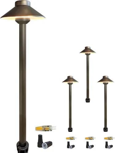 Miniatura 9 de COLOER - Iluminación de bajo voltaje para pasarela de latón para exteriores con acabado en bronce, paquete de 1 unidad con bombilla LED G4, 9-17V