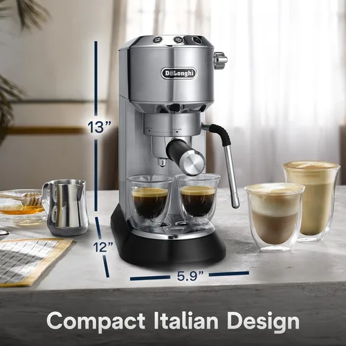Miniatura 6 de Máquina de espresso De’Longhi Dedica Arte con varita de vapor My LatteArt (espumador de leche), bomba de 15 bares y control de temperatura de 3