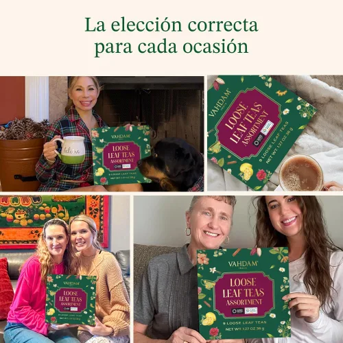 Miniatura 7 de VAHDAM Top 9 Exotic Loose Leaf Tea Sampler (más de 18 tazas) Mezclas florales y afrutadas con delicioso sabor Caliente y helado Perfecto