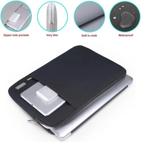 Miniatura 4 de Funda Lacdo de 11 a 15 in con tela impermeable para Macbook Air Pro, Negro