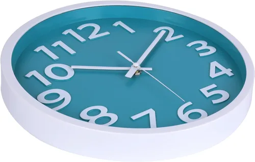 Miniatura 2 de Crosstime Reloj de pared silencioso sin tictac para interiores y exteriores, funciona con pilas, reloj analógico decorativo fácil de leer