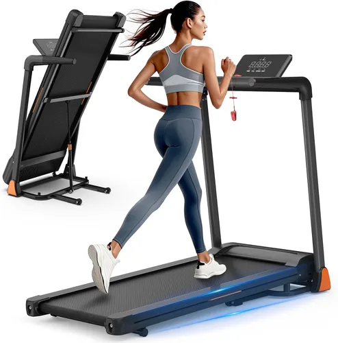 Miniatura 7 de Caminadora plegable con inclinación, cintas de correr para el hogar con manubrios, silenciosa, sin escobillas, portátil, para correr, caminar
