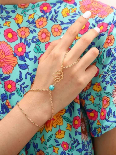 Miniatura 2 de Obmyec - Pulsera para mujer, diseño bohemio, color turquesa