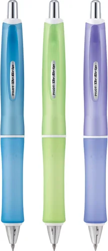 PILOT Dr. Grip - Bolígrafo recargable y retráctil, punta media, tinta negra, paquete de 3, ideal para la escuela, diario y escritura en la oficina