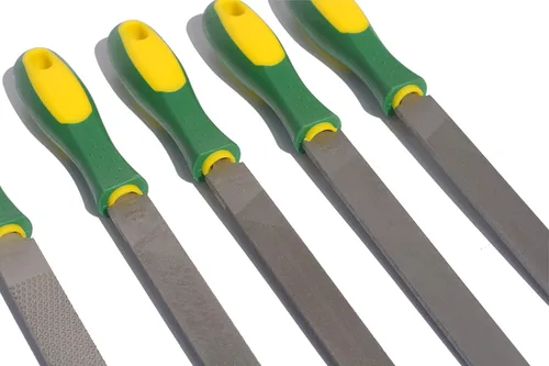 Miniatura 6 de ASNOMY Juego de lima y raspa de acero resistente de 8 pulgadas con asas de goma, escobilla de acero de alto carbono y lima de metal plano