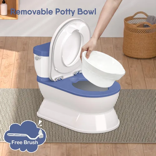 Miniatura 5 de CheerTry Inodoro de Entrenamiento para Niños Pequeños 2 en 1 - Silla de Baño Más Grande y Asiento de Entrenamiento Desmontable para Niños y Niñas
