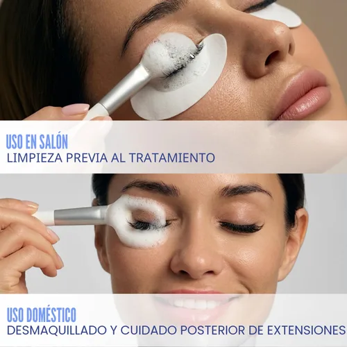 Miniatura 3 de STACY LASH Champú para extensiones de pestañas + cepillo, 1.69 onzas líquidas, limpiador espumoso de párpados, lavado para extensiones y pestañas