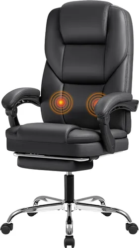 Furmax Silla de Oficina Ejecutiva con Reposapiés Silla de Oficina Grande y Alta Silla de Escritorio de Oficina en Casa Ergonómica Reclinable Silla