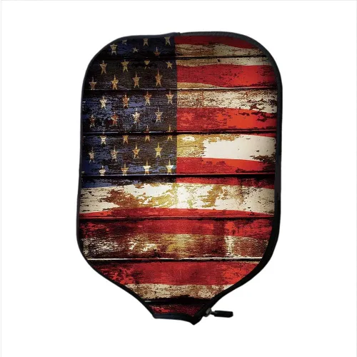 Pickleballs - Funda para raquetas de paletas, decoración de bandera estadounidense, multicolor, se adapta a la mayoría de las raquetas, protege tus