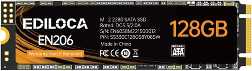 Ediloca EN206 - Disco duro SSD interno M.2 de 128 GB, NAND TLC 3D, M.2 2280, SATA III 6 Gb/s, velocidad de lectura/escritura de hasta 550/460 MB/s,