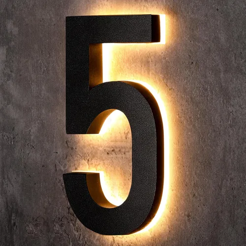 Miniatura 8 de ROCEEI Número de casa LED retroiluminado de 8 pulgadas 0-9 para exterior, impermeable, acero inoxidable, número de dirección de casa, grande