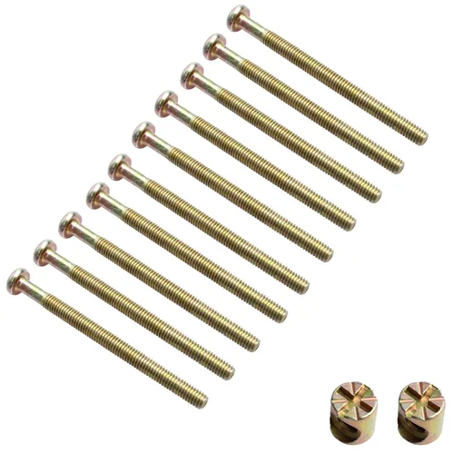 Miniatura 12 de Juego de 10 piezas de tornillos M6 x 100 mm de cabeza plana hexagonal con enchufe - Perfecto para accesorios de cama de madre y bebé - Galvanizado