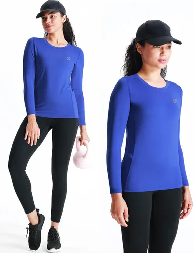 Miniatura 31 de NELEUS - Camisa deportiva de compresión atlética, de manga larga, para mujer, dry fit, paquete de 3