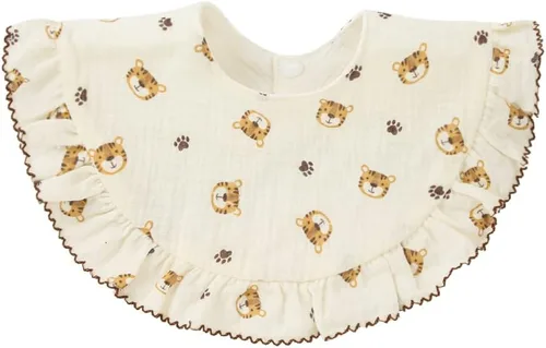 Miniatura 5 de Nishine 4 piezas Baberos unisex para bebé de muselina tipo bandana, baberos giratorios 360 grados de algodón para dentición, alimentación y babeo