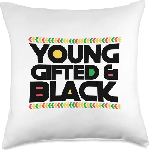 Miniatura 4 de Young Gifted and Black African American Melanin History Throw Pillow