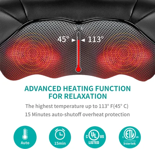 Miniatura 8 de Nekteck Masajeador de cuello y espalda azul y masajeador de pies Shiatsu con calor FM12