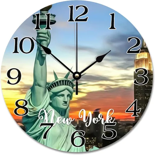 Miniatura 24 de Reloj de paisaje de Indianápolis, Indiana, Estados Unidos, reloj decorativo de viaje, funciona con pilas, 9 pulgadas, silencioso, retro, decoración
