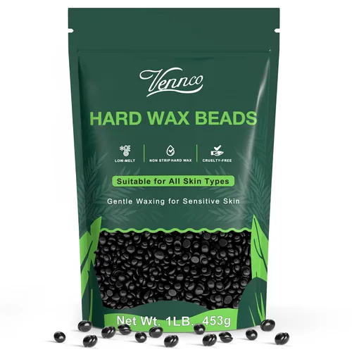 Miniatura 18 de Kit de perlas de cera dura Vennco para depilación, 36 piezas de perlas de cera para todo el cuerpo, cara y bikini brasileño, aloe, lavanda, flor
