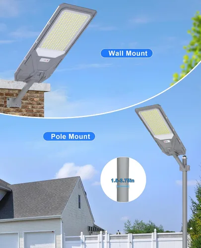 Miniatura 7 de JAYNLT X-12000W Luces de calle solares, luz comercial de estacionamiento de 6500K del atardecer al amanecer, luces de calle de seguridad