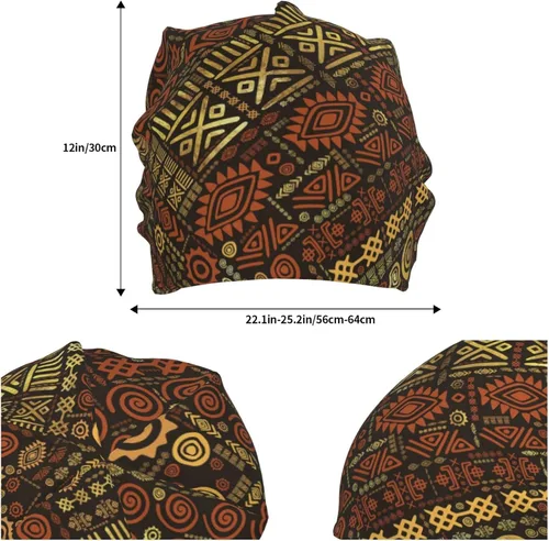 Miniatura 14 de Gorro africano holgado para adultos, tejido elástico, de calavera, gorro de invierno para exteriores para mujeres y hombres