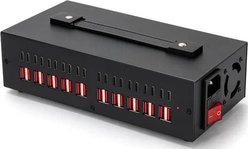 Miniatura 10 de Estación de carga USB-C de 200W, bloque de cargador USB de 20 puertos (10 USB A y 10 USB-C), estación de carga rápida para múltiples dispositivos