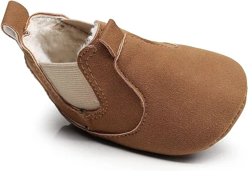 Miniatura 6 de HONGTEYA Botines de bebé para niños pequeños, zapatos de invierno cálidos, botas para recién nacidos, botas de suela suave, antideslizantes, zapatos