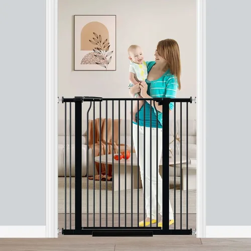 Fairy Baby Puerta extra alta para bebés de 40.5 pulgadas, sin taladro, puerta extra ancha de 29.6 a 40.5 pulgadas para mascotas, puerta de seguridad