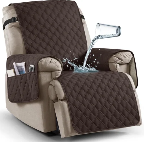 Miniatura 20 de Ruaozz Funda para Silla Reclinable 100% Impermeable Antideslizante de Tamaño Grande Funda Reclinable para Silla Reclinable Grande Funda de Asiento