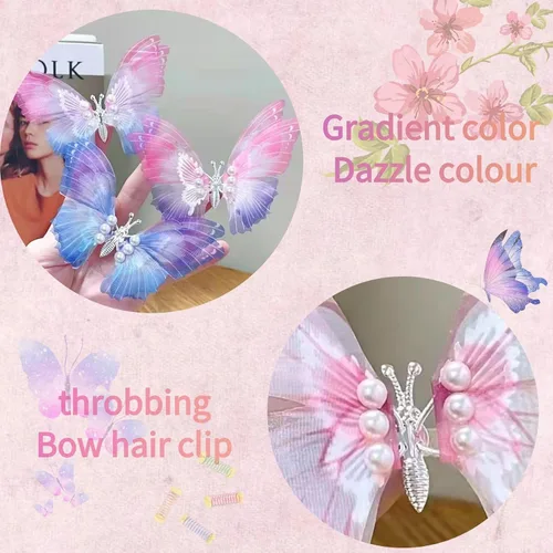 Miniatura 4 de 6 pinzas grandes de mariposa para el cabello para niñas y mujeres, grandes antideslizantes y fuertes pinzas de metal para el cabello, pinzas