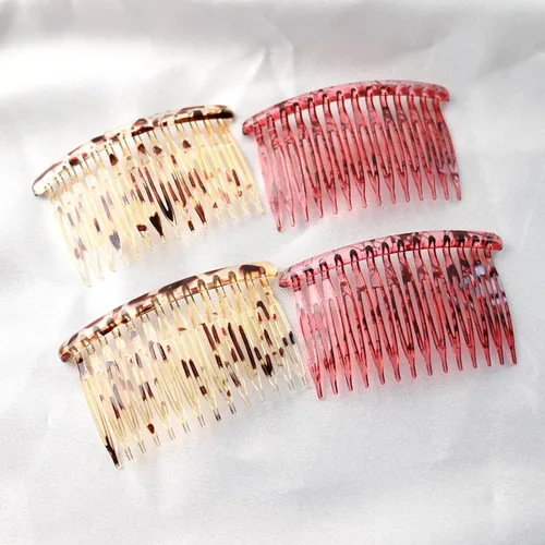 Miniatura 5 de Peine lateral de plástico para el cabello, juego de peines laterales de pelo francés rosa, peine giratorio de plástico, accesorios para niñas