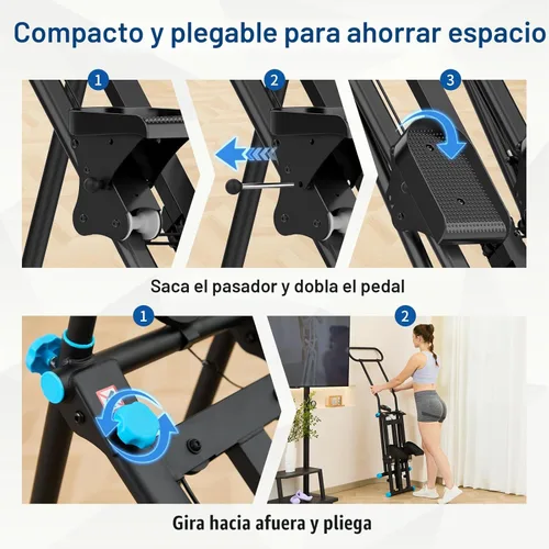 Miniatura 9 de HXD-ERGO Stair Stepper for Home, New Version 6 Adjustable Resistance Vertical Climber Cardio Exercise Machine, Folding Stair Climber for Full Body