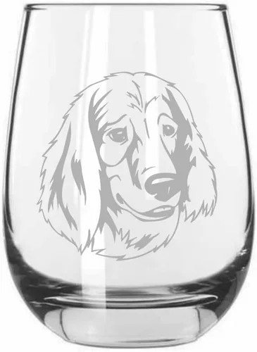 Miniatura 21 de Sakhalin Husky Dog - Copa de vino grabada personalizada de 15.25 onzas sin tallo