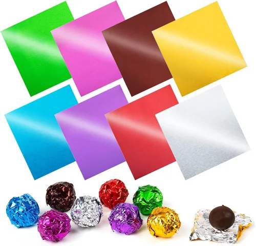 Miniatura 12 de Envolturas de caramelo de papel de aluminio – Papel de regalo de chocolate, 300 piezas, envoltorio de barra de chocolate casera, embalaje
