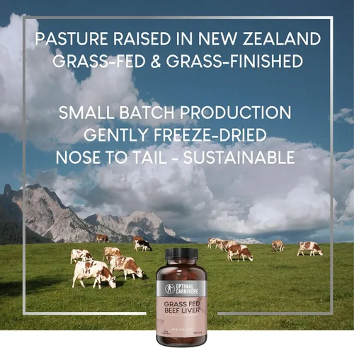 Miniatura 5 de Cápsulas de hígado de res alimentadas con pasto Optimal Carnivore, liofilizadas en píldoras convenientes, 180 cápsulas, suplemento disecado