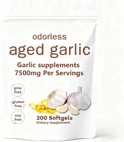 Elare Extracto de Ajo Envejecido 7500mg Sin Olor – 200 Cápsulas Blandas | Orgánico, Sin OMG, Sin Gluten | Inmunidad Diaria para Adultos (1 unidad)