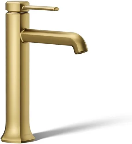 Miniatura 12 de KOHLER 27003-4K-BL - Grifo de baño alto de un solo mango con montaje de drenaje emergente, grifo de lavabo de baño de un agujero, 1.0 gpm, negro