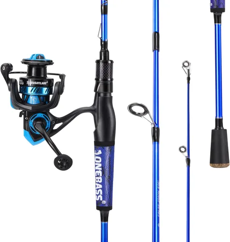 Miniatura 2 de One Bass Combo de caña de pescar y carrete, IM7 Graphite 2 Pc Blank Baitcasting Combo, caña giratoria con mango de superpolímero