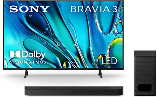 Sony - Televisor BRAVIA de 43 Pulgadas 4K Ultra HD con 3 LED, Smart TV (K-43S30) Modelo 2024 + Barra de Sonido BRAVIA Theater Bar 6 de 3.1.2 canales