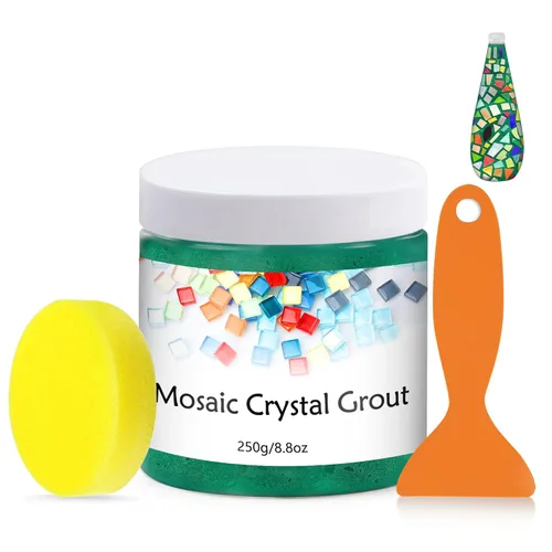 Miniatura 8 de Lechada de mosaico de cristal, herramientas de azulejos de mosaico, accesorios de azulejos de mosaico – Esencial para el empastado hecho a mano
